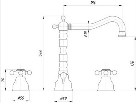 Смеситель MIGLIORE Revival ML.REV-412.CR для раковины - хром  - Вид №2