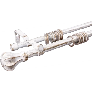 Карниз двухрядный раздвижной Inspire Чаша 160-300 см цвет белый антик