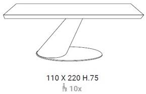Ozzio Italia Прямоугольный обеденный стол из бетона  T243  - Вид №4