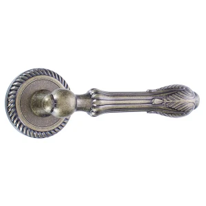 Ручки дверные на розетке Puerto AL 512-17, алюминий, цвет античная/матовая бронза