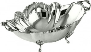 66659 Schiavon Чаша овальная на ножках 23см "Барокко" (серебро 925пр) Серебро 925