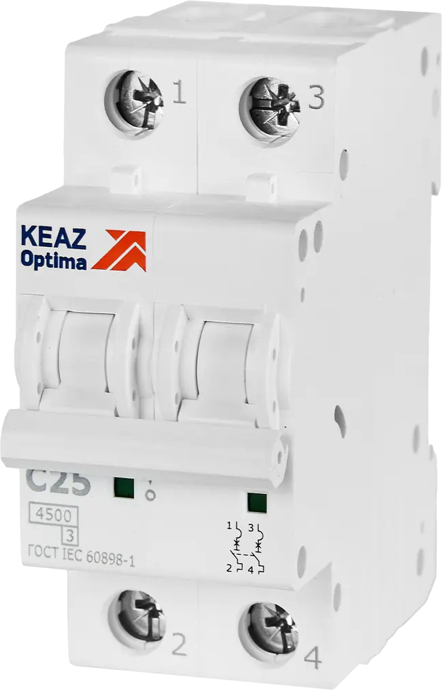 Автоматический выключатель КЭАЗ Opti Din BM63 2P 25А для надежной защиты электросети 89206657
