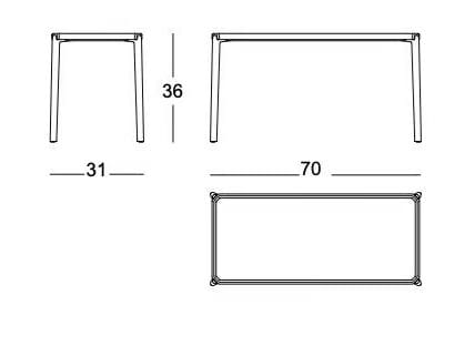 Прямоугольный алюминиевый журнальный столик с жидким покрытием Magis тамбур ARCH-00002892 - Вид №5