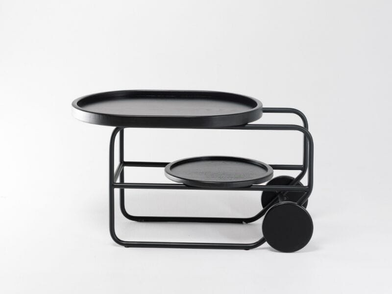 Металлический журнальный столик contract с ясенем и колесами Shishka Project One ARCH-00024403