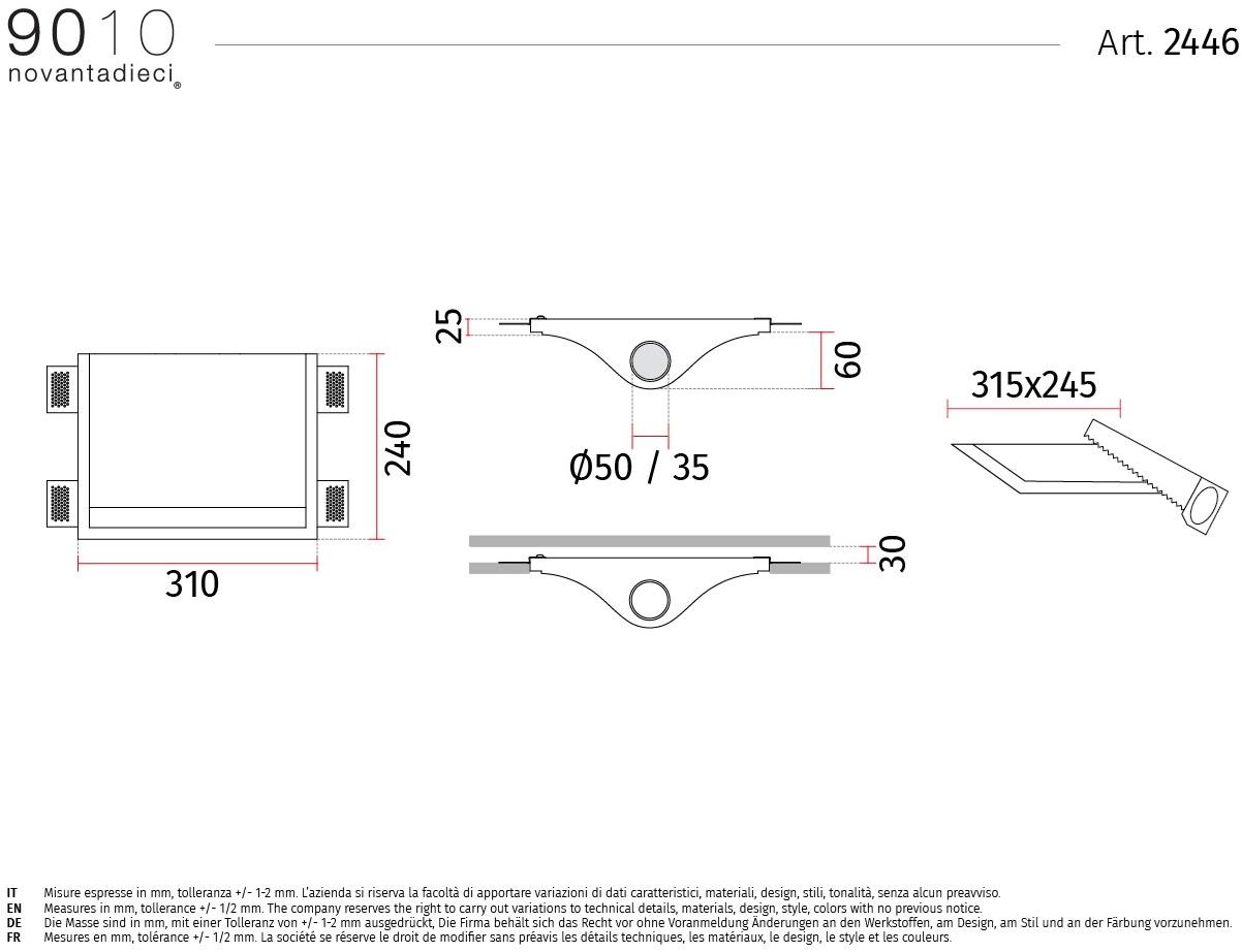 9010 novantadieci Встраиваемый настенный светильник из cristaly®  2446  - Вид №2