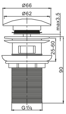 Донный клапан с системой "Клик-клак" Cezares CZR-SAT6-02 ARTICOLI VARI - Вид №1