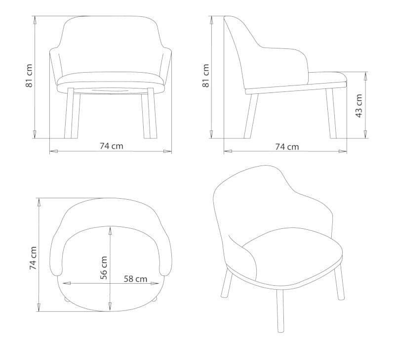Тканевое кресло с подлокотниками Et al Agami ARCH-00092730 - Вид №5