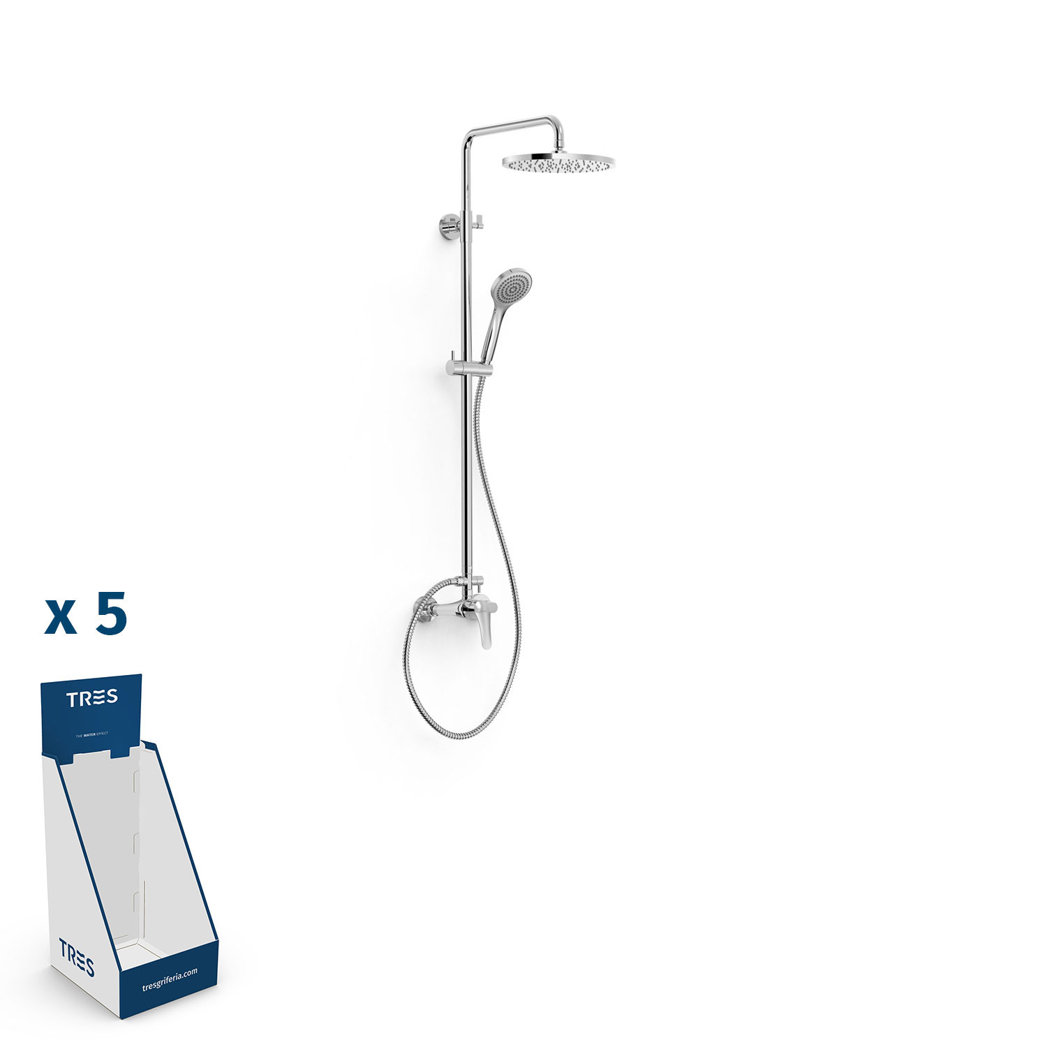 ОСНОВАНИЕ ПЛЮС 2-полосный настенный смеситель для душа с одной ручкой -21631221BX TRES Base