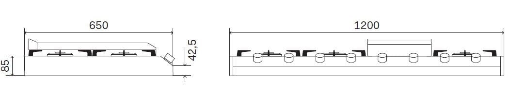 Газовая плита из нержавеющей стали Ilve Professional Plus ARCH-00144496 - Вид №2