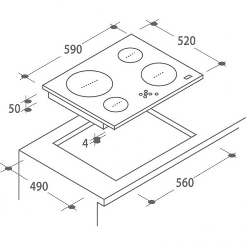 8115538 Электрическая варочная поверхность Candy CH64CCB STDN-0114779 - Вид №4