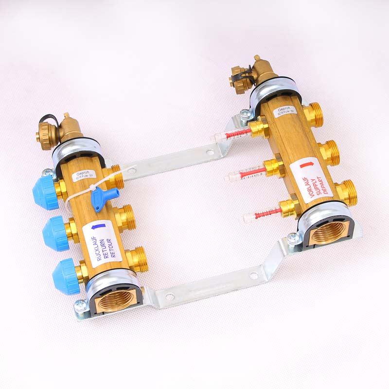 Коллекторная группа HKV/T с термостатическими вентилями и расходомерами WATTS Ind 1"x3/4"ЕК 3 выхода 10004196 - Вид №2