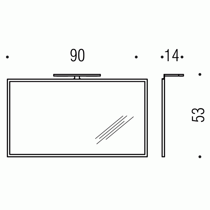 Fashion Mirrors B2060 Зеркало 900x530 с рамкой и светильником B1460 COLOMBO Colombo Design  - Вид №1