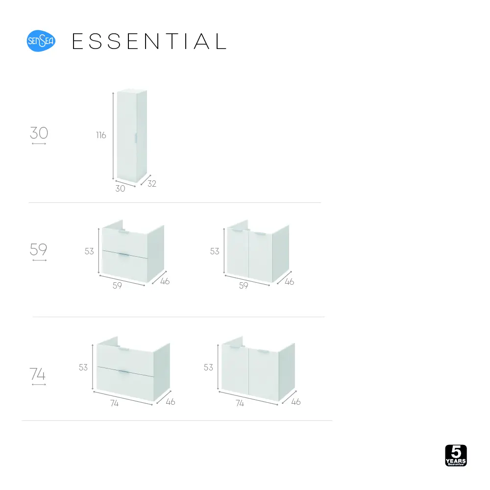 Пенал для ванной Sensea Essential 30x116x32 см цвет белый 82597799 STLM-2137027 Без серии - Вид №6