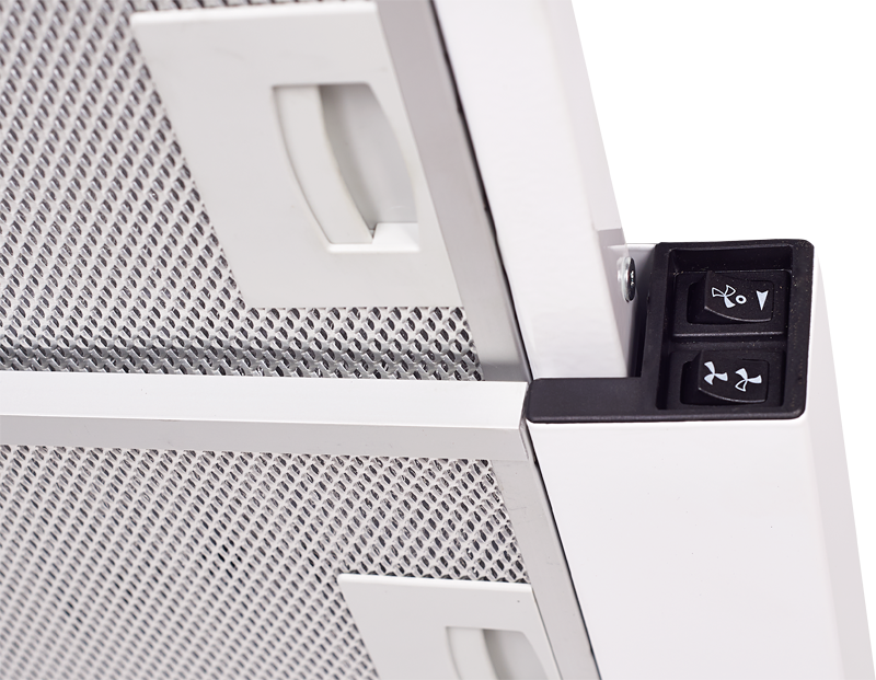 SLIMLUX II 90 BG Встраиваемая вытяжка, ширина 90 см, отвод/рециркуляция, 550 м3/час, механическое управление, 3 скорости, освещение 2х40 вт, металлические жироулавливающие фильтры, угольный фильтр с3с (опция), 38-54 дб, цвет белый ( португалия ) Kuppersbe Santreyd  - Вид №2