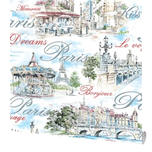 Обои виниловые WallDecor Париж голубые 0.53 м АС85000-65 82638286 STLM-2119775