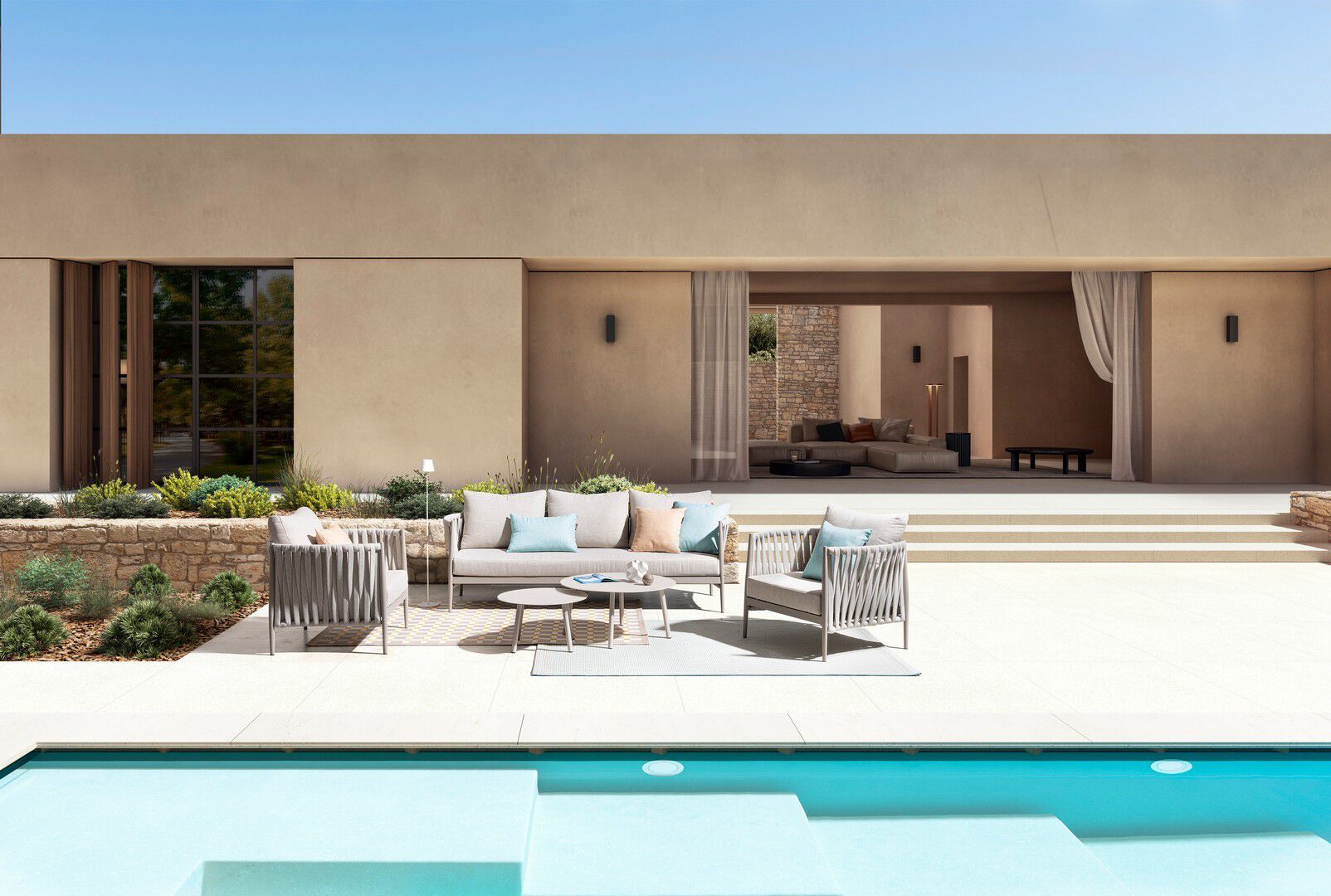 3-местный тканевый съемный садовый диван BIZZOTTO Jacinta ARCH-00090809 - Вид №1