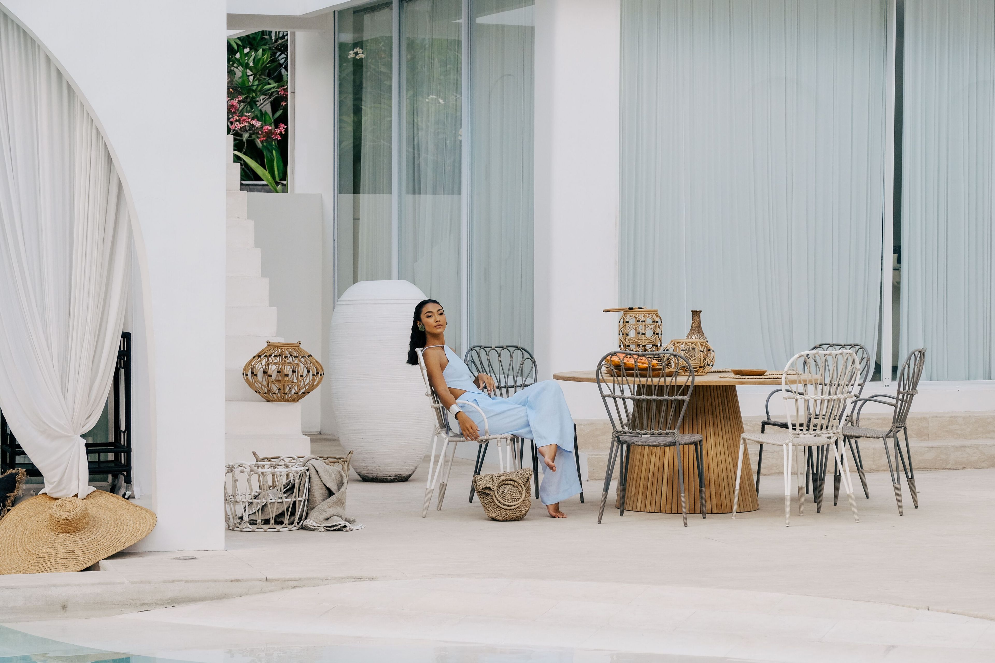 Синтетическое волокно и алюминиевый садовый стул с подлокотниками cbdesign Fiorella ARCH-00081323 - Вид №4