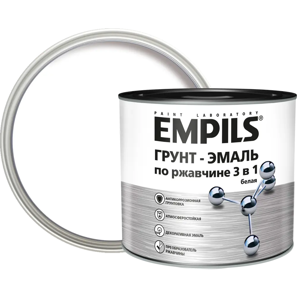 Грунт-эмаль по ржавчине 3в1 Empils PL гладкая цвет белый 2.7 кг 84434163 STLM-2053285 