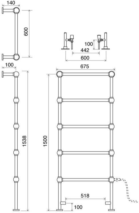 Gentry Home Настенный полотенцесушитель sun-id-1405393 - Вид №3
