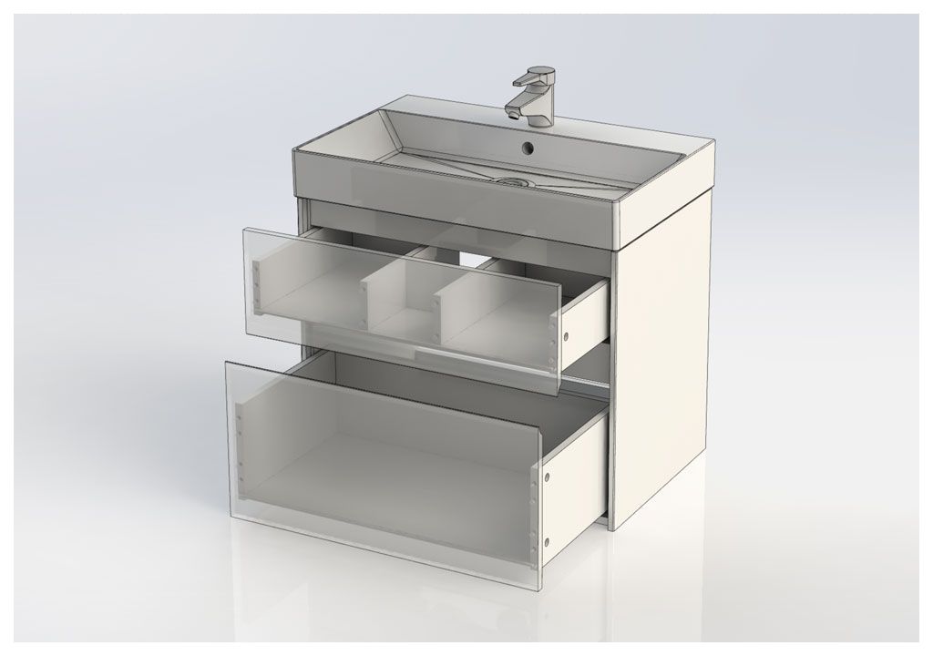 Тумба с раковиной Aquanet Бруклин 70 белый 0020395900198207 - Вид №6