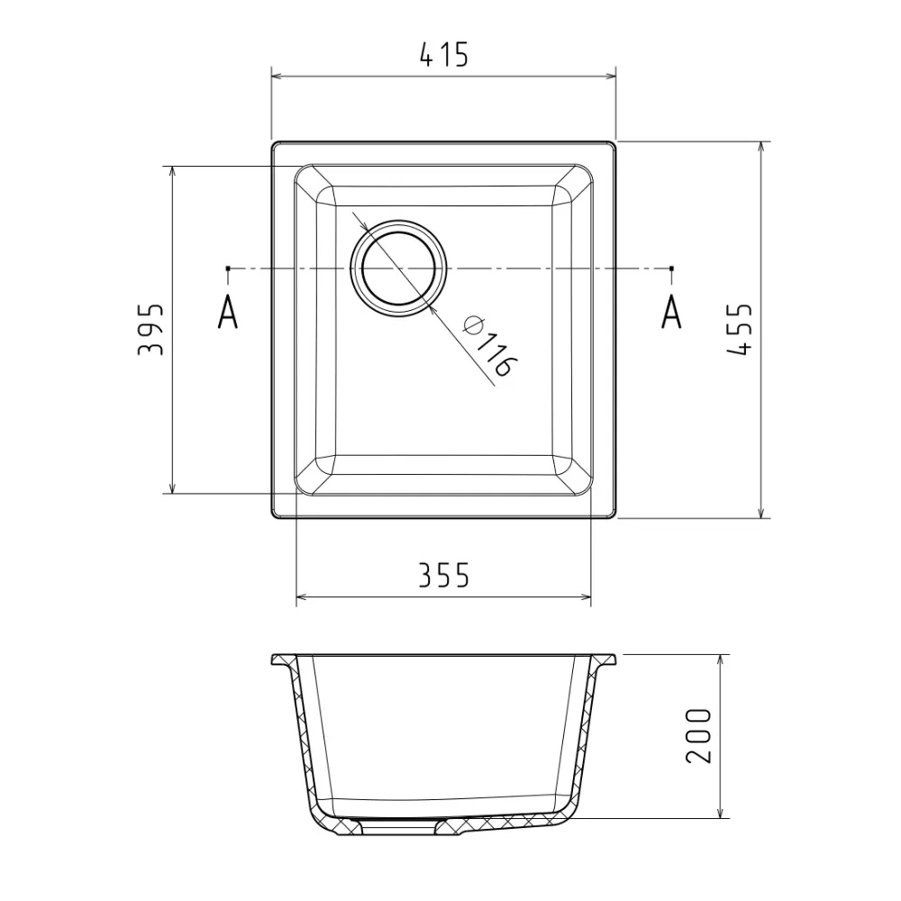 Кухонная мойка 3540 GRANFEST Ewigstein - Вид №1