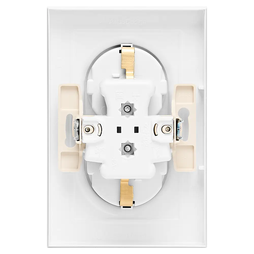 Розетка двойная встраиваемая Systeme Electric AtlasDesign с заземлением цвет белый 89457351 STLM-2150282 - Вид №2