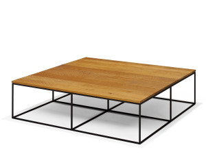 Стальной и деревянный квадратный журнальный столик