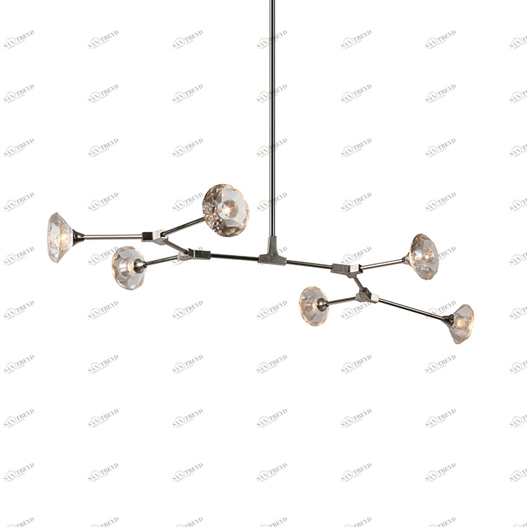 Подвесной светильник Salasco 6 nickel от Delight Collection KR0776P-6 nickel DELIGHT COLLECTION ДИЗАЙНЕРСКИЕ 243908 Прозрачный;никель 