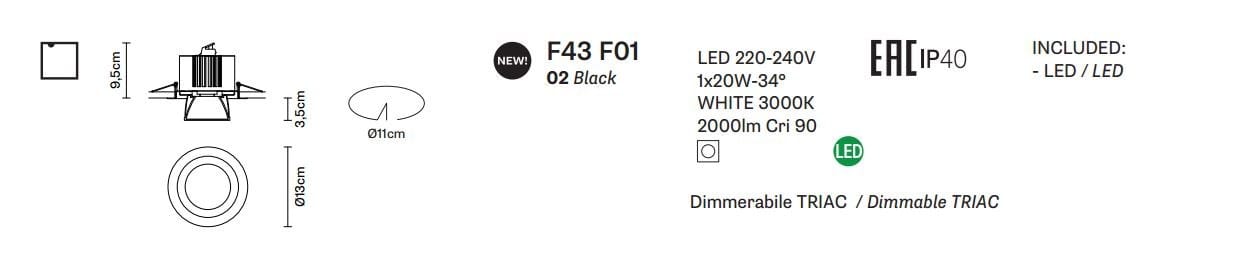 Утопленный светодиодный прожектор Fabbian Claque F43 ARCH-00103689 - Вид №4