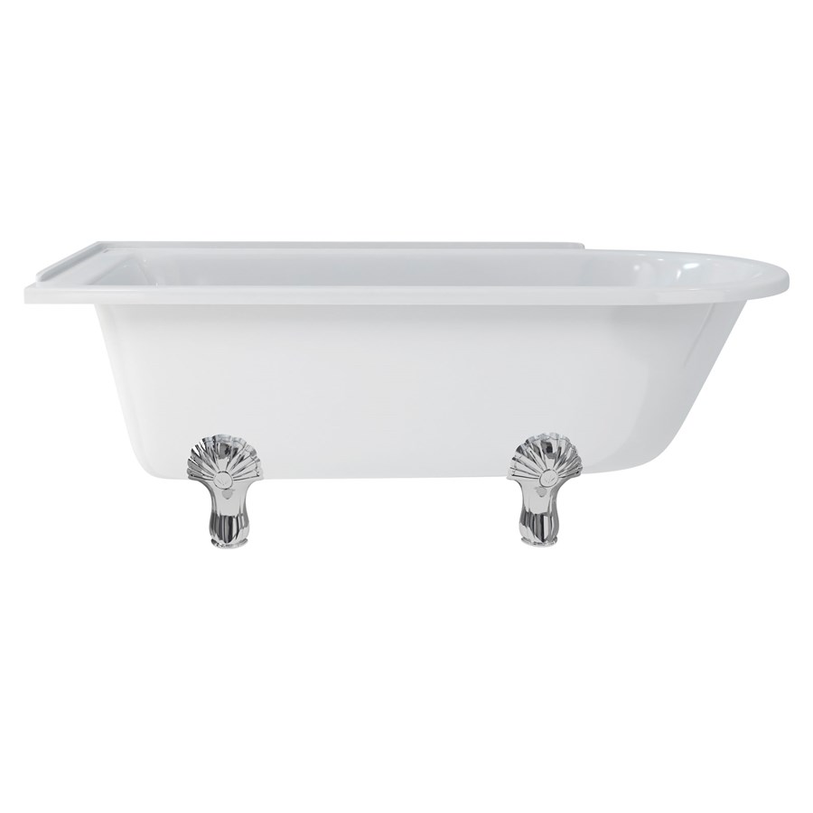 Burlington Hampton 170см душевая ванна с роскошными ножками для левой руки Левая рука с ножками Luxury Claw в черном цвете E13 L1B  - Вид №3