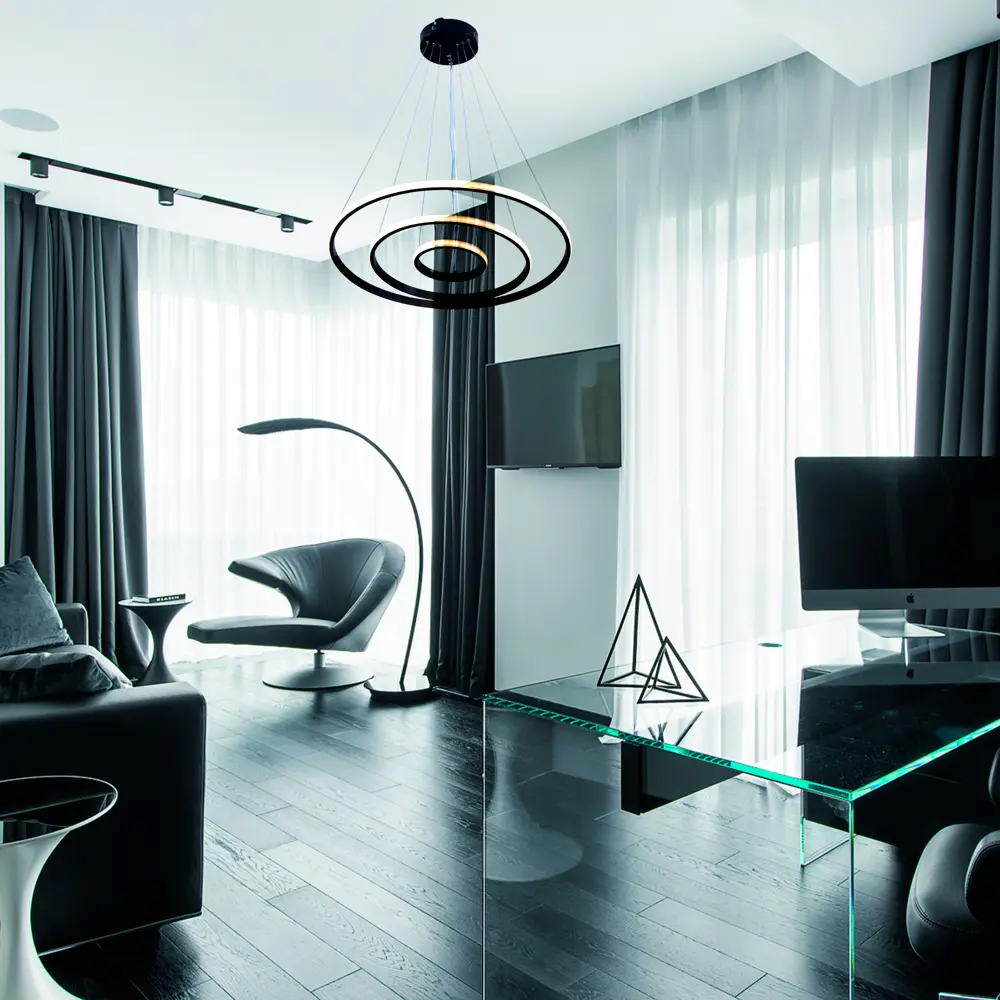 Светильник подвесной светодиодный «Пространство» 9 м² цвет черный КЛЮЧНИК STLM-2168879 - Вид №2