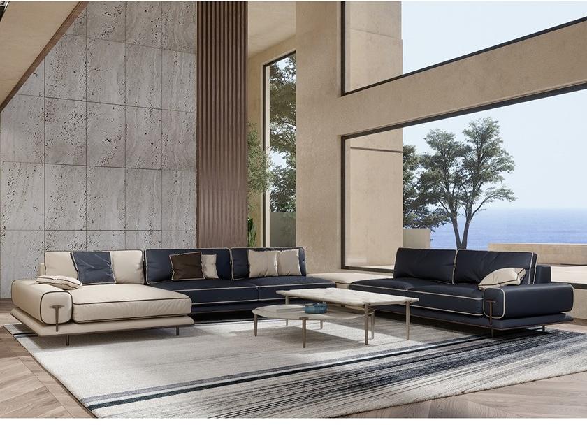 Turri Секционный угловой диван в коже Blues sun-id-1459980 - Вид №5