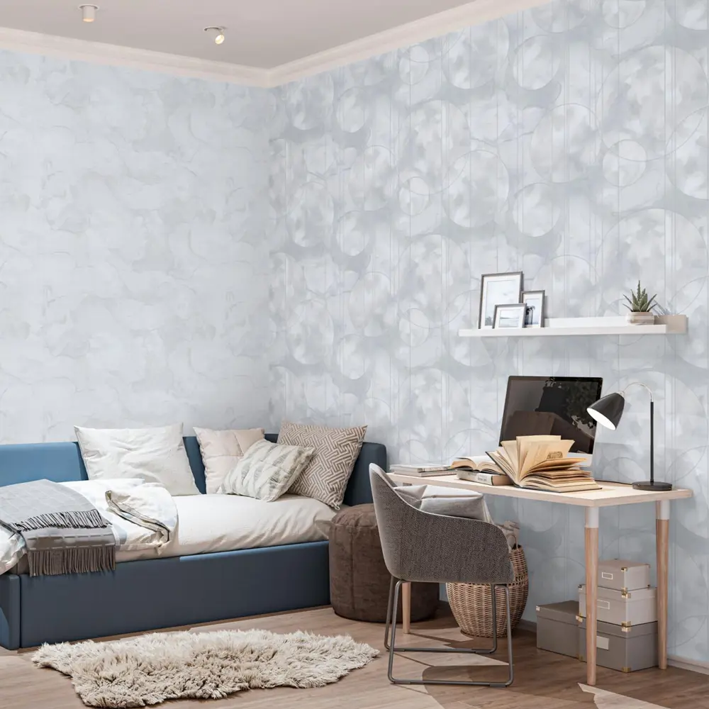 Флизелиновые обои Palitra Family Euphoria — серые с текстурой тиснения 89390454 STLM-1434432 - Вид №4