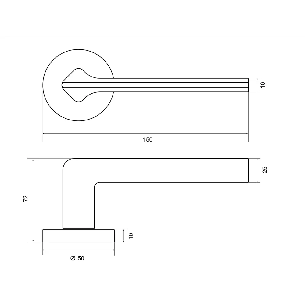 Дверные ручки Palladium Cameria без запирания цвет никель STLM-2112745 - Вид №2