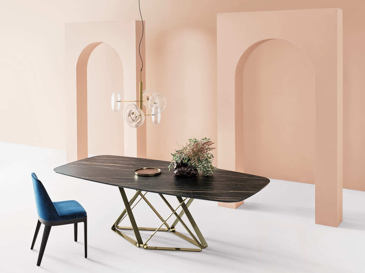 Обеденный стол из стали и дерева Bontempi Casa DELTA ARCH-00002489 - Вид №2