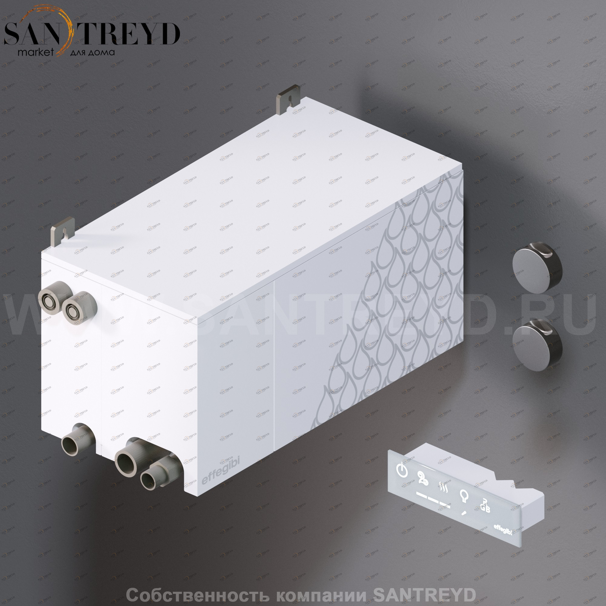 Effegibi NUVOLA N90 Встроенный парогенератор для турецкой бани, мощность - 9 кВт, объем - от 7,2 до 9,2 куб. м., производительность - 13,1 кг/час