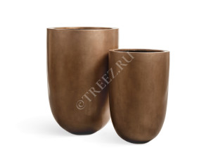41.3317-04-015-BRS-67 Кашпо  Effectory - серия Metal - Высокий конус-чаша - Тёмное матовое золото Цветочная коллекция