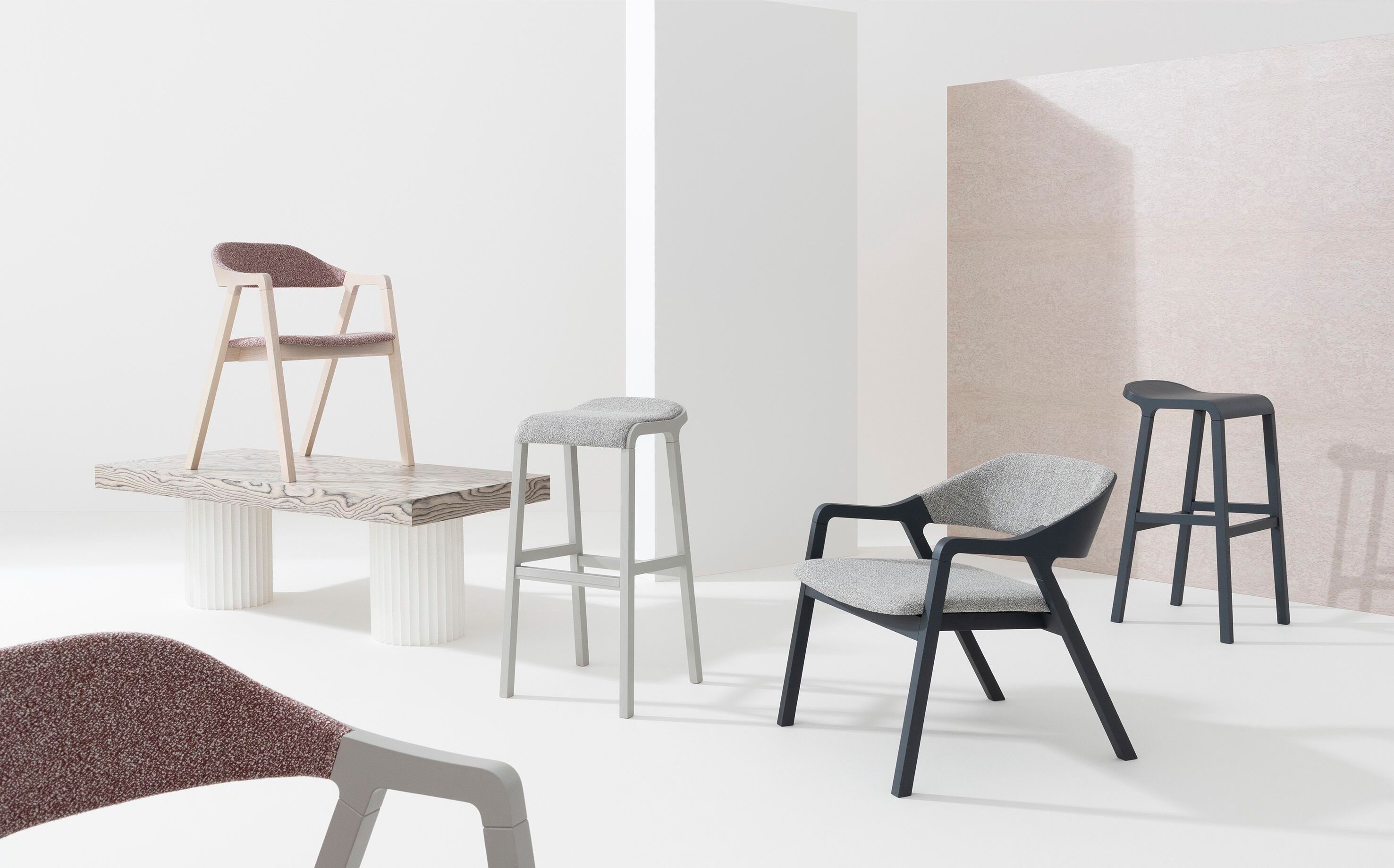 Мягкий стул из ясеня с подлокотниками Billiani Layer ARCH-00028592 - Вид №4