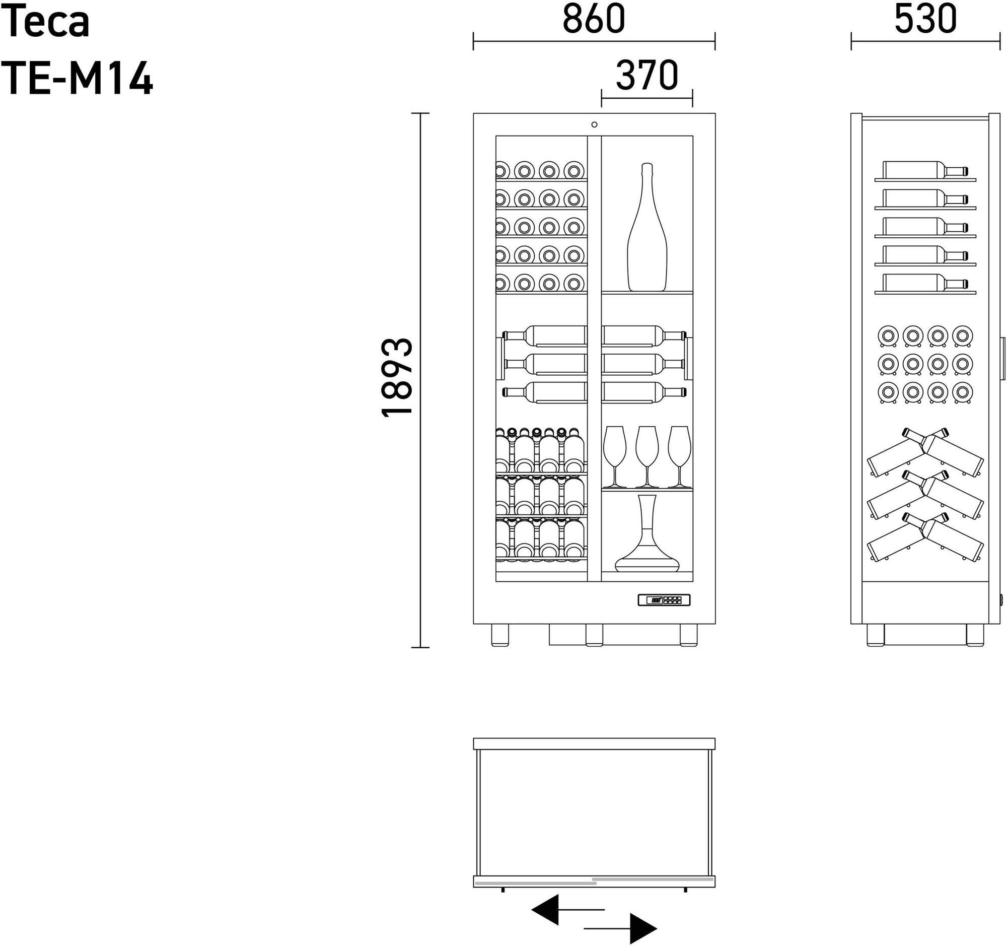 EXPO Алюминиевый винный шкаф с рамой из МДФ Teca Te-h14/te-m14/te-c14 - Вид №8