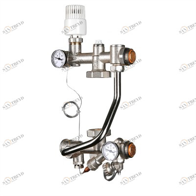 VT.TECHNOMIX.0.130 Насосно-смесительный узел для теплого пола VALTEC TECHNOMIX Valtec 200 мм, 130 мм 