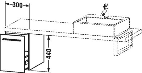 XL542004949 X-Large Шкафчик для компактной консоли Графит матовый, декор Duravit - Вид №1