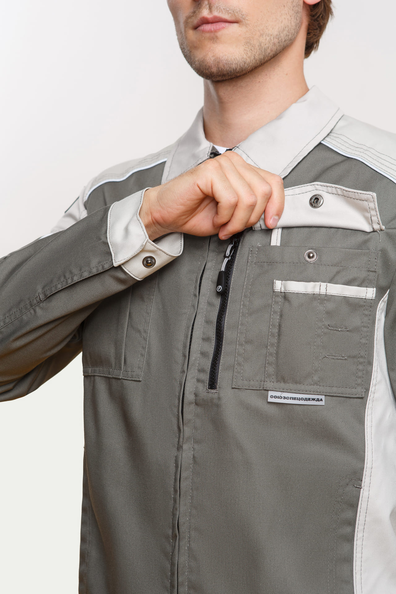 4957102 Костюм  NEW серый хаки с серым песком STATUS  Летняя спецодежда  размер 52-54/182-188  - Вид №8