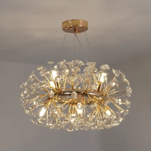 Люстра подвесная Nessa 8 ламп 18 м² цвет золото/прозрачный