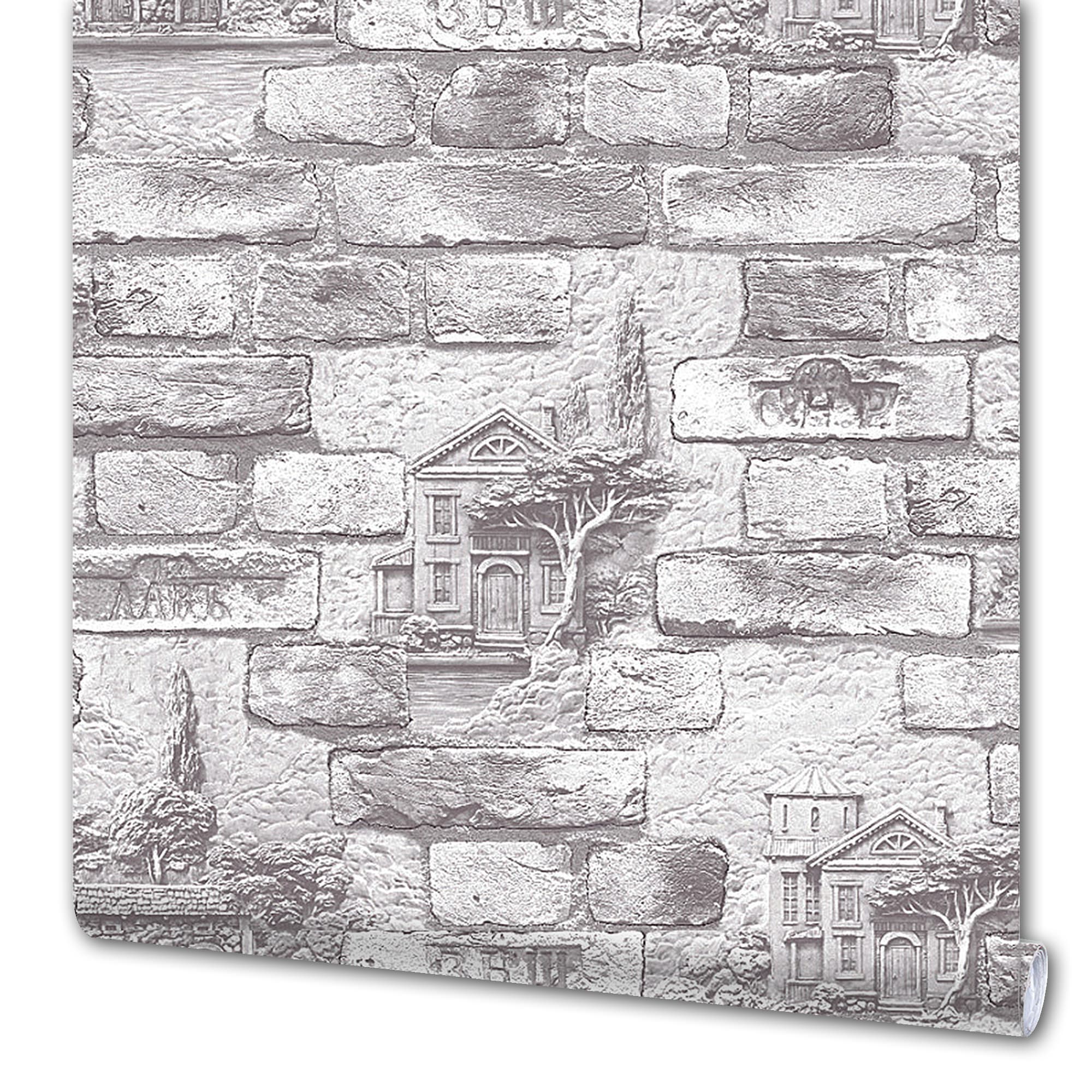 82050282 Обои флизелиновые Бристоль серые 0.53 м 316 11 Кирпичи Santreyd 