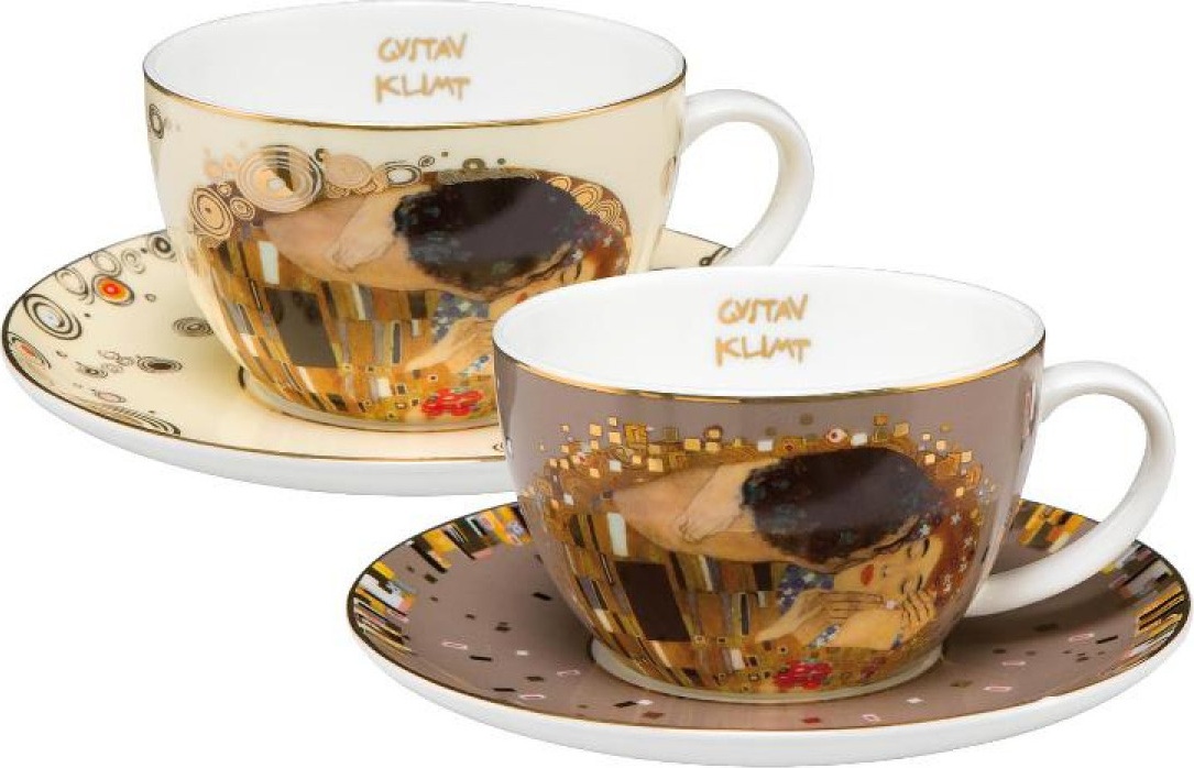 10621604 Goebel Набор из 2-х чайных пар "Поцелуй" Климт Фарфор 