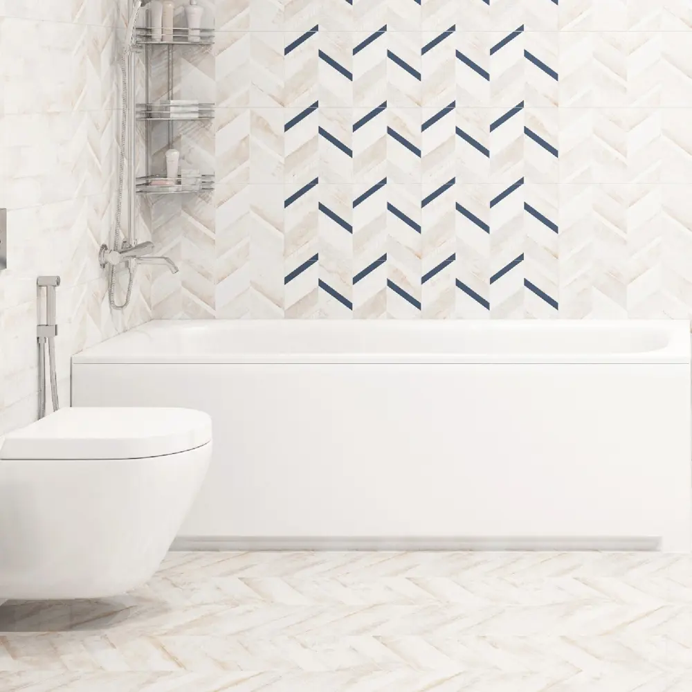Керамогранит LB Ceramics Блю Шеврон 45x45 см 1.62 м² матовый цвет бежевый 85604793 STLM-2109623