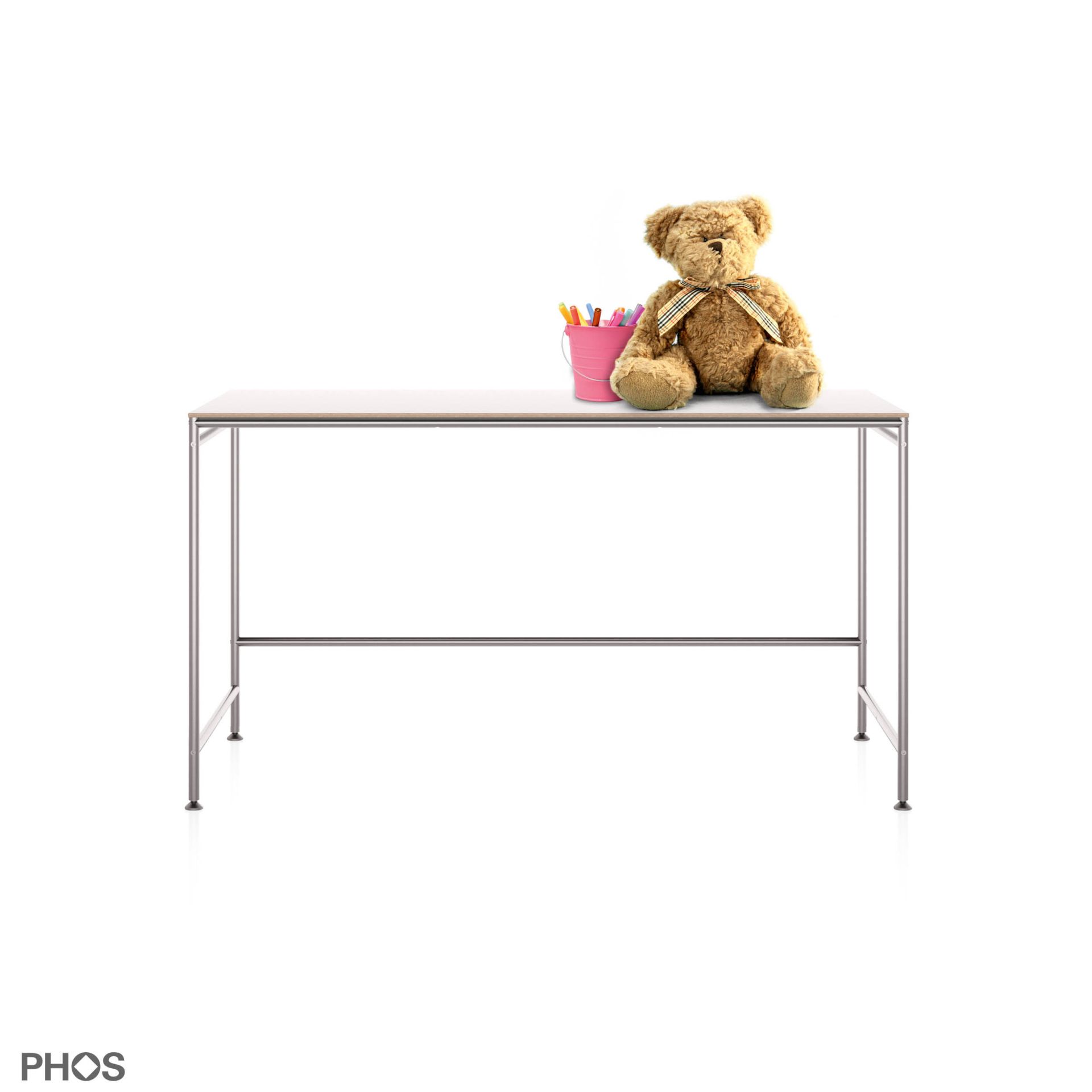 KATI-S2K-120x60-MW Стол Карлсруэ - письменный стол для детей - белый - 120 x 60 x 66 см PHOS 