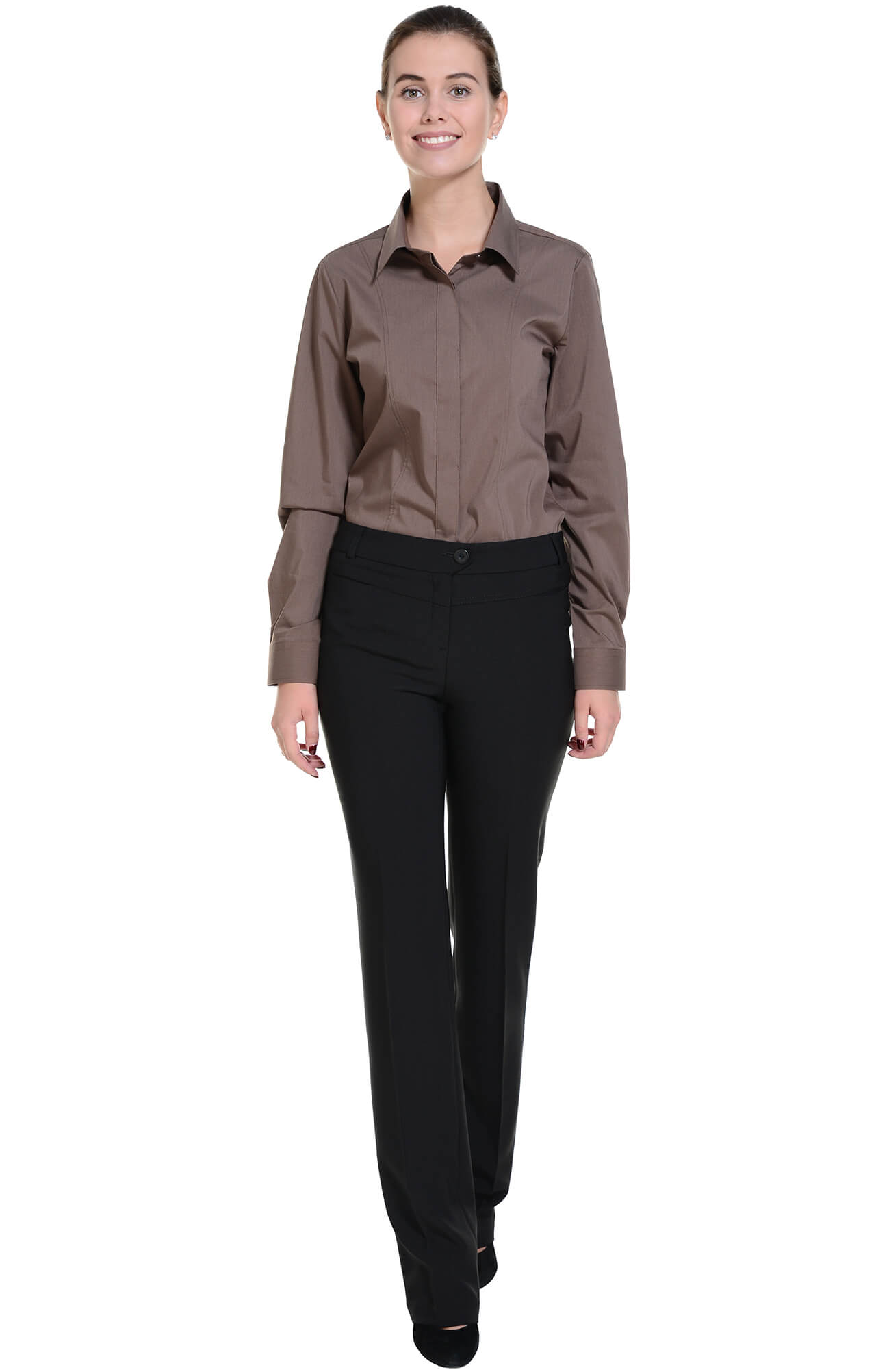 62511 Рубашка женская  chocolate El-Risto  Корпоративная одежда  размер 44 (M)  - Вид №8
