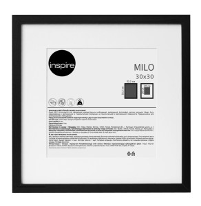 Рамка для фото Milo 30x30 см черная с эффектом дерева 85578070