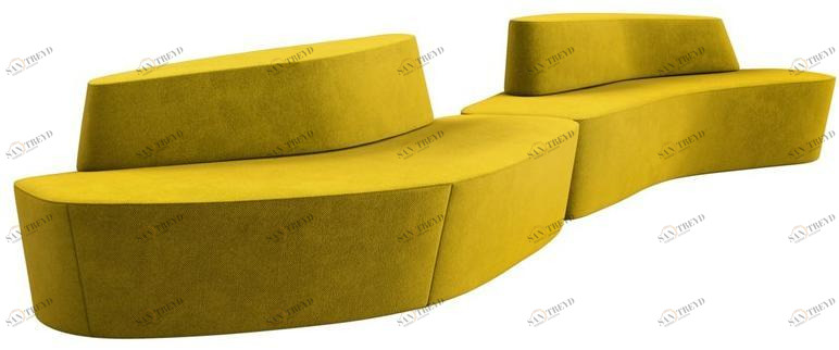 Tacchini Скамья из ткани со спинкой Polar sun-id-1421560